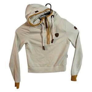 Women's Cream Hoodie with Brown Accents